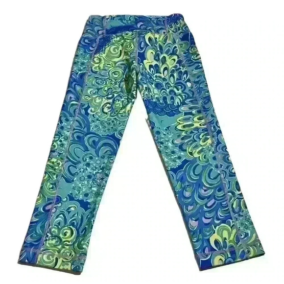 Lilly Pulitzer Luxletic Weekender Lilly’s Lagoon Capris Leggings Pants XS - Picture 2 of 11
